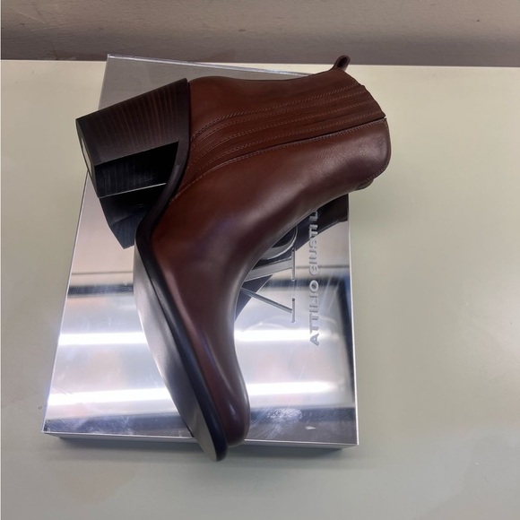 Sartore MADE IN ITALY LEATHER Brown Ankle Boots with Chelsea Style - Picture 4 of 12